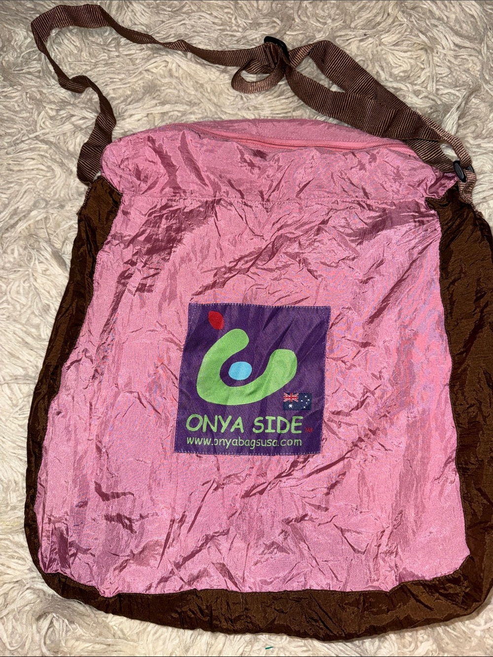 Onya Side Pink and Brown Foldable Shoulder Bag